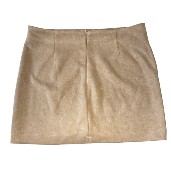 Pink Lily Beautiful Sound Mocha A-Line Suede Skirt Women's Size XL - Picture 7 of 9